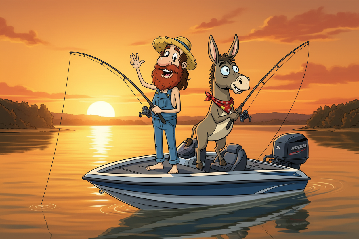 Jarvis & Dithers Fishing on a Bass Boat