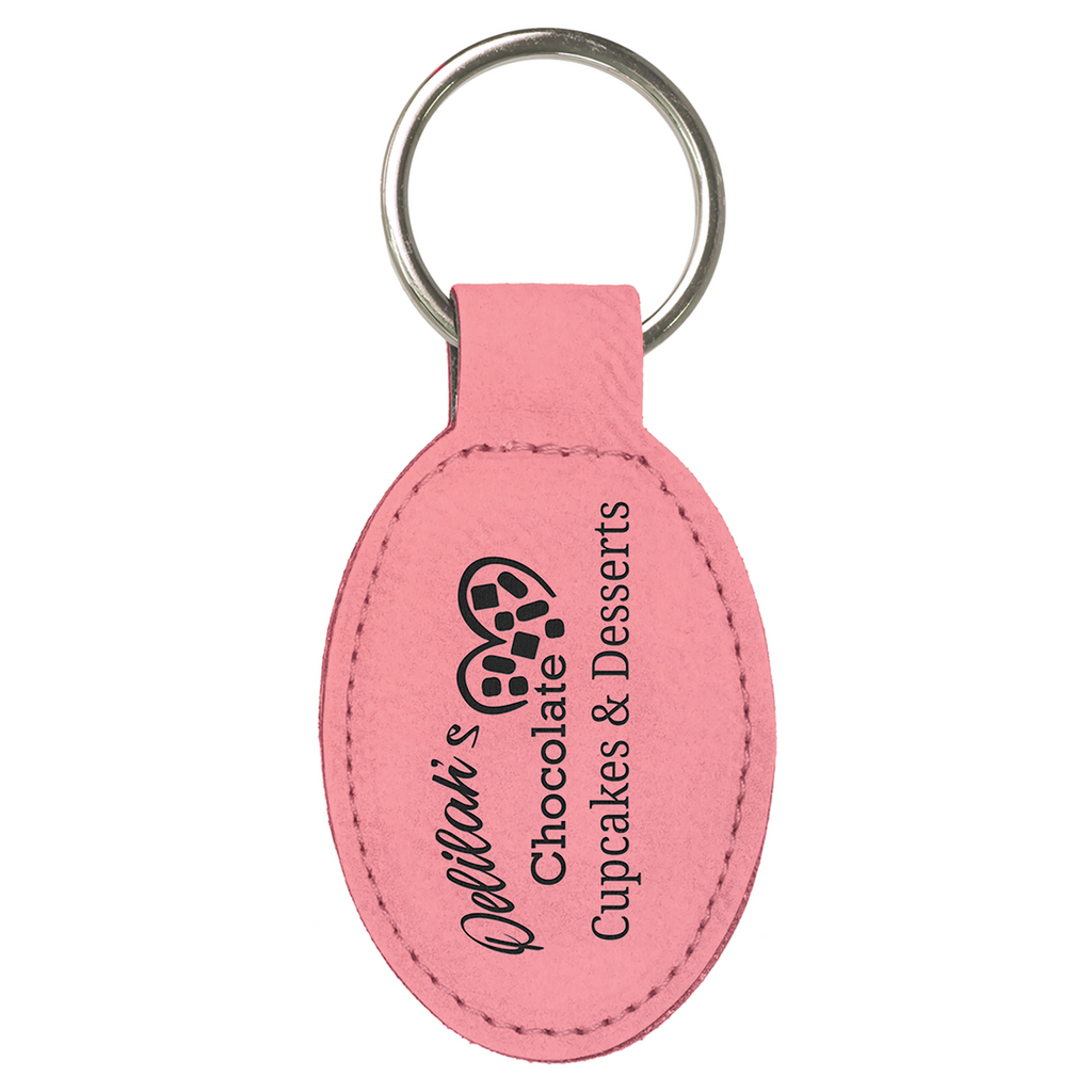 Leatherette Oval Keychain