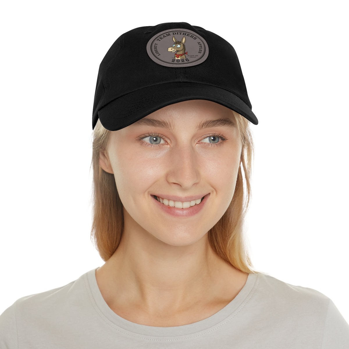 Team Dithers the Donkey 2026 Leather Patch Dad Hat