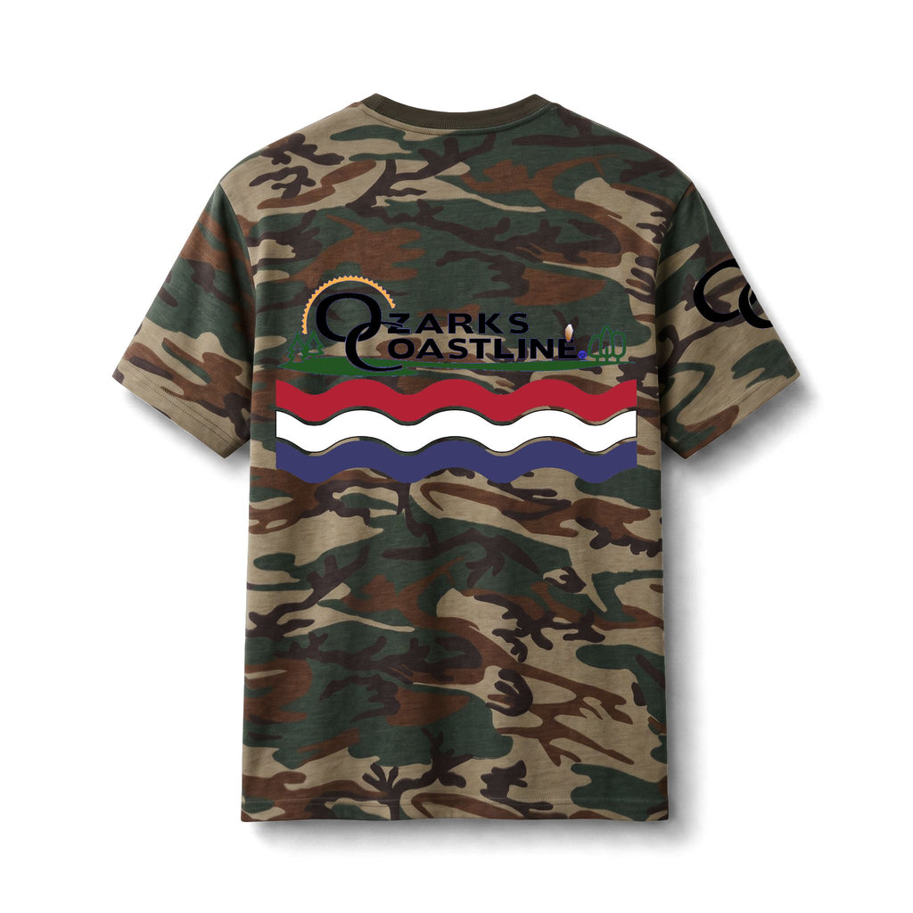 Ozarks Coastline Camo Tee — Ozarks Coastline Logo Camo T‑Shirt