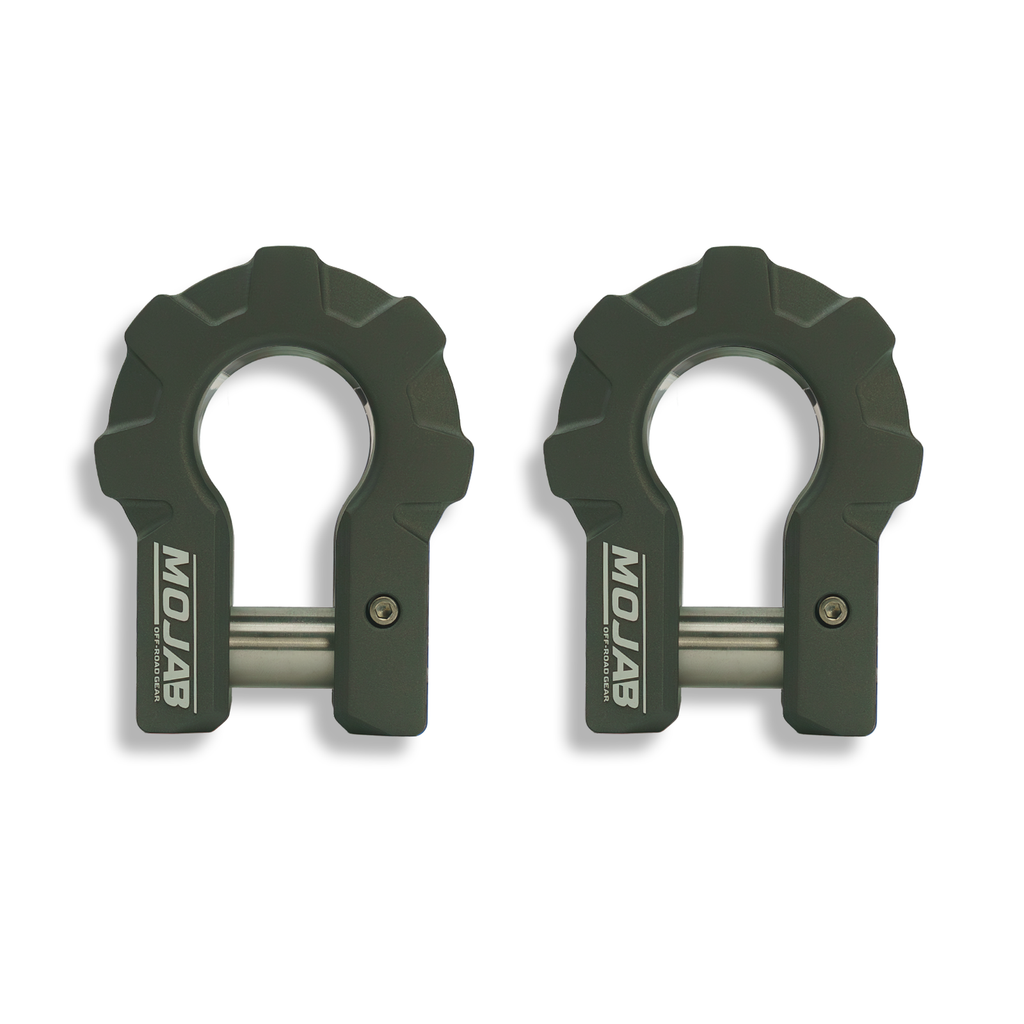 MOJAB 3/4" Extreme Duty Aluminum D-Shackle Set (9T) | Ceramic Coated | Lifetime Warranty