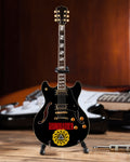 Licensed Soundgarden Logo Signature Chris Cornell Black Hollow Body Mini Guitar
