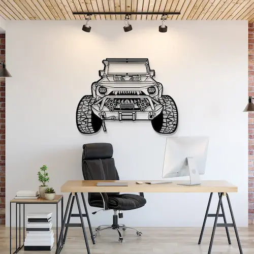 2012 Wrangler Custom Front View Metal Car Wall Art