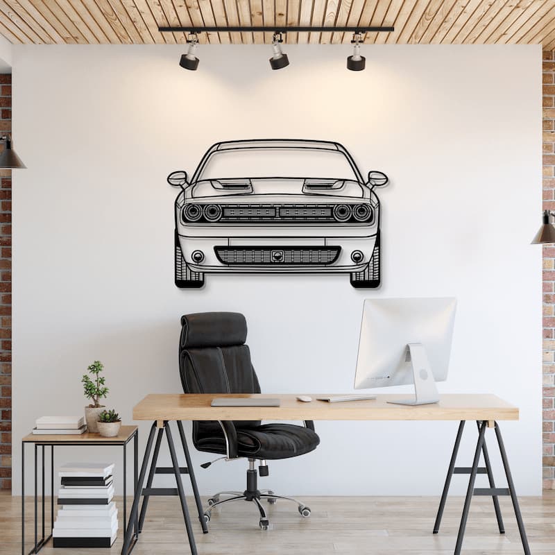 2021 Challenger Front View Metal Car Wall Art - MT1342