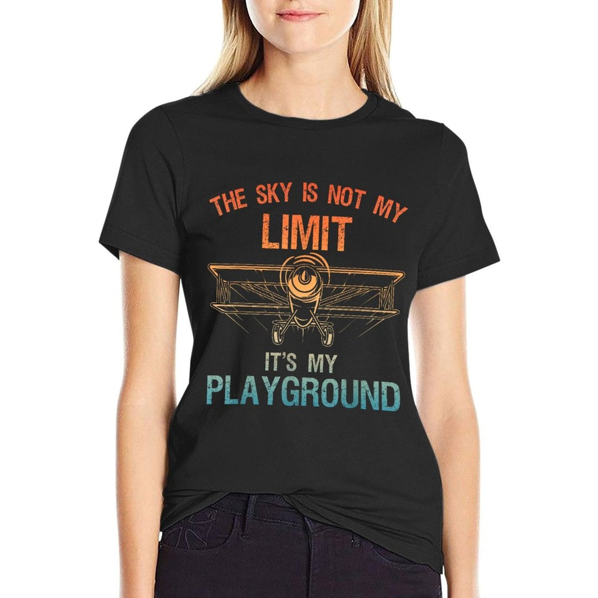 Funny Pilot Design For Men Women Aviation Airplane Pilot  Tagless Design T-Shirt