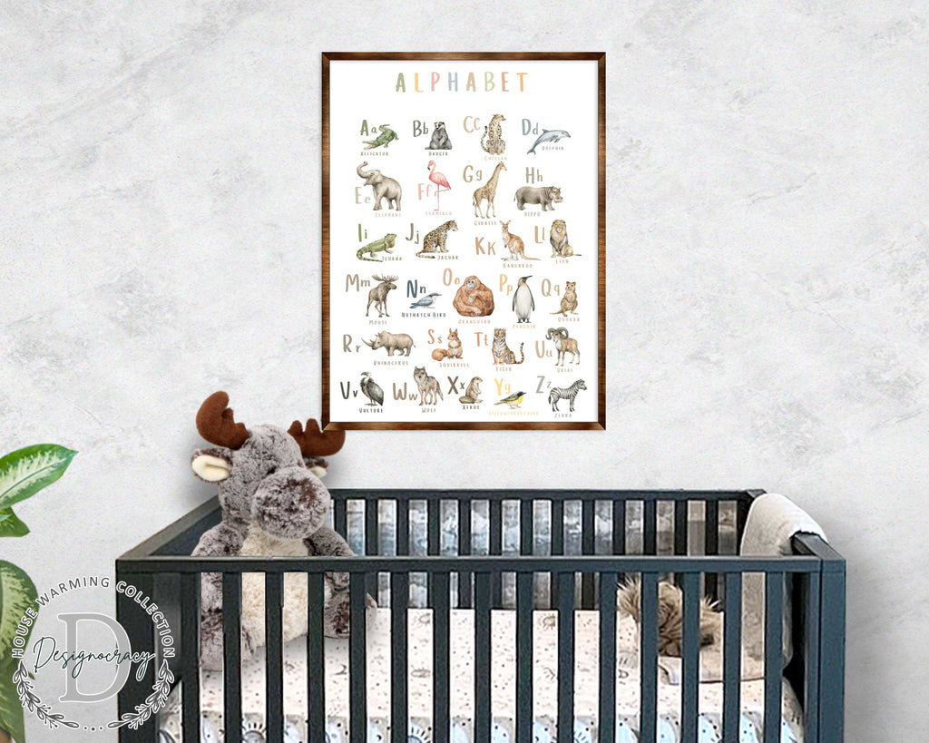 Animal Alphabet Art - Wooden Educational Art - Wall Decor - Homeschool Decor - Classroom Decor - Playroom Decor - Nursery Wall Art - Art For Kids - 310211