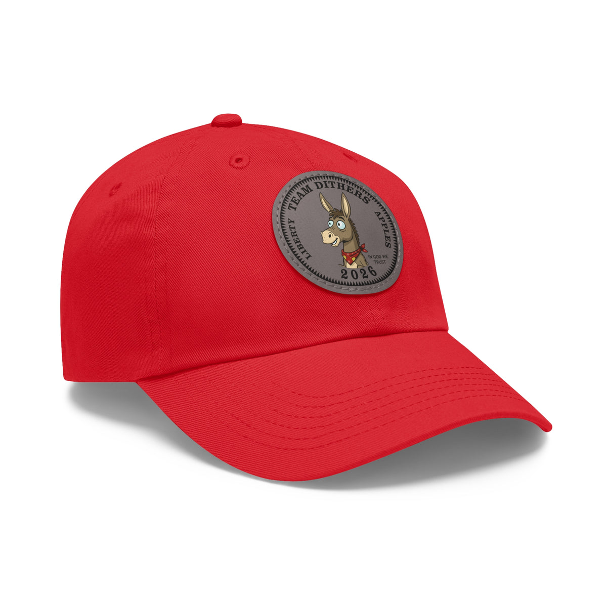 Team Dithers the Donkey 2026 Leather Patch Dad Hat