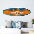 Good Vibes Only Surfboard Wall Art by G. DeBrekht – Handcrafted Coastal Decor for Beach House & Tropical Interiors – 8490145HS