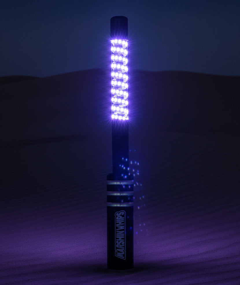 Big Moe White Edition LED Whips | Solid Color High-Output Safety Whips | Pair