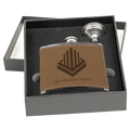 6 oz. Stainless Steel Leather Flask Set with Funnel