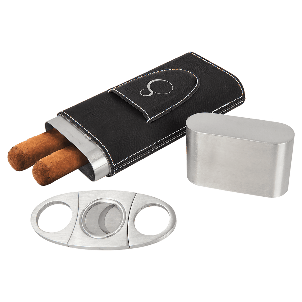 Leatherette Cigar Case with Cutter