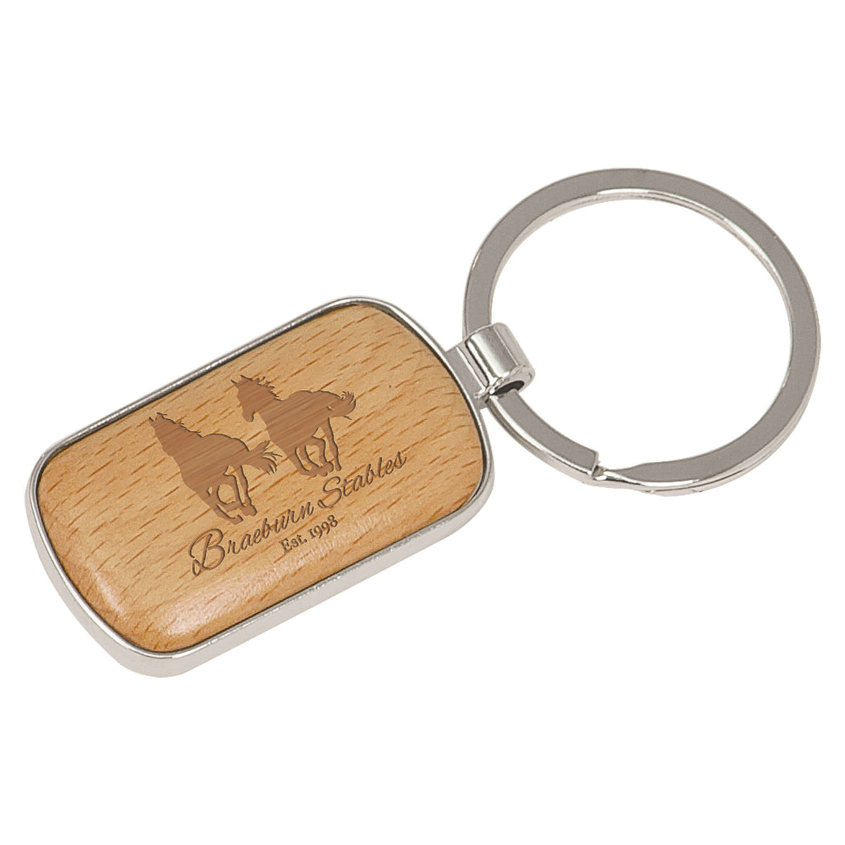 Silver/Wood Keychains