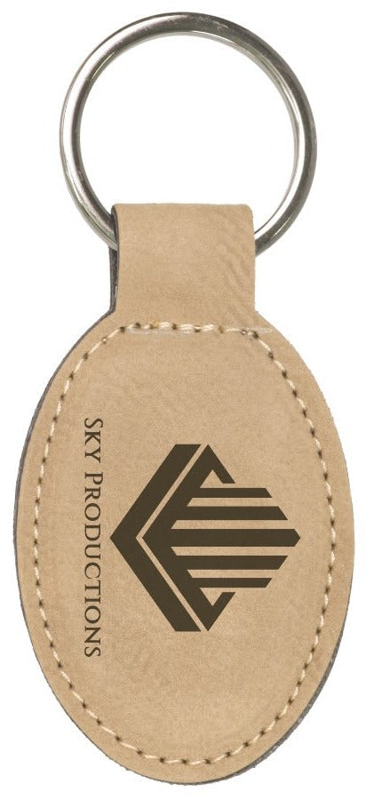 Leatherette Oval Keychain