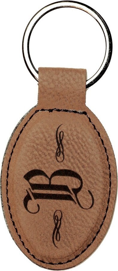 Leatherette Oval Keychain