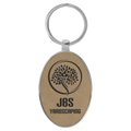 Leatherette Oval Keychain with Metal Frame