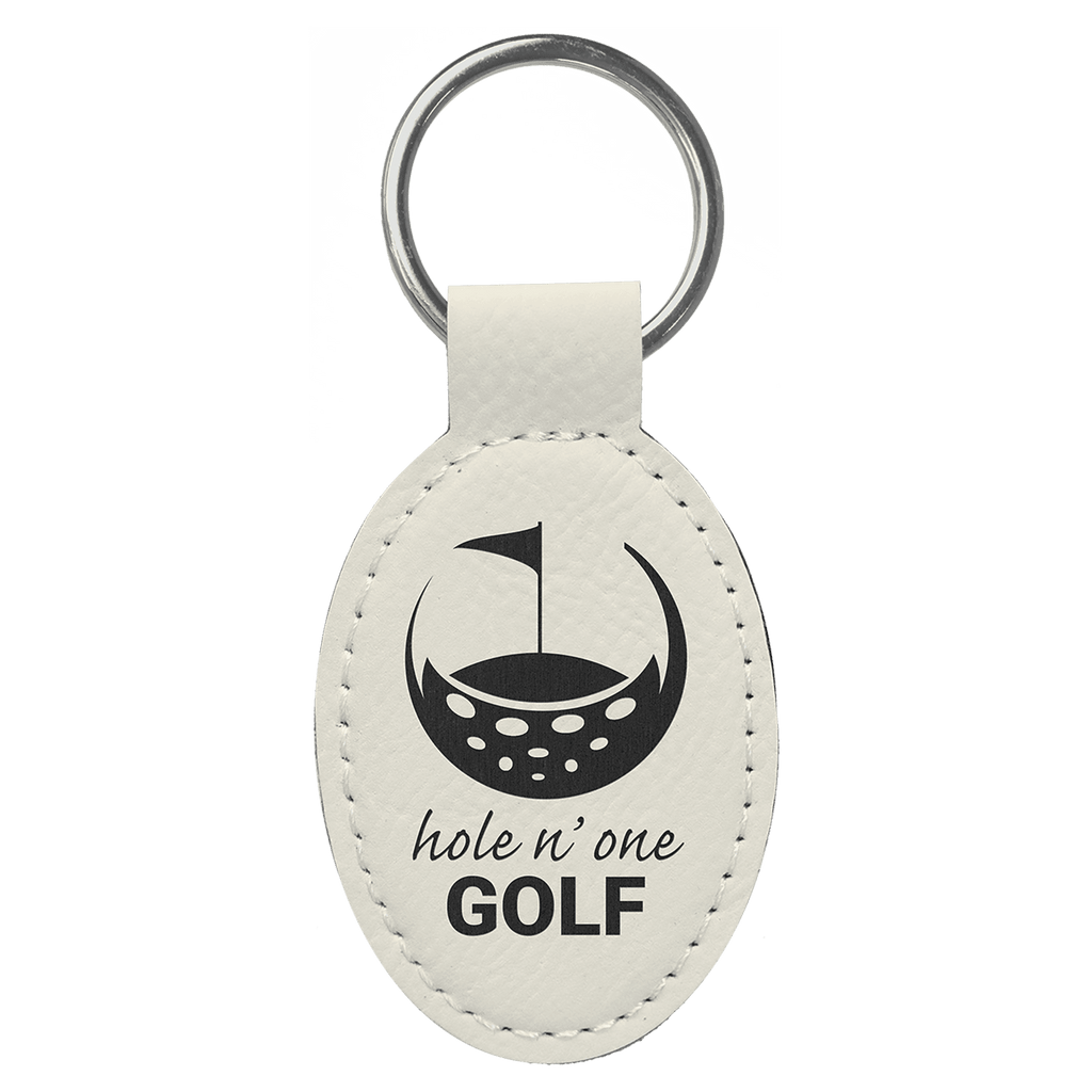 Leatherette Oval Keychain