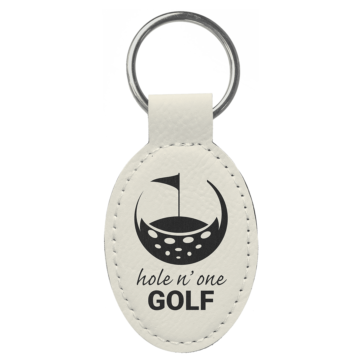 Leatherette Oval Keychain