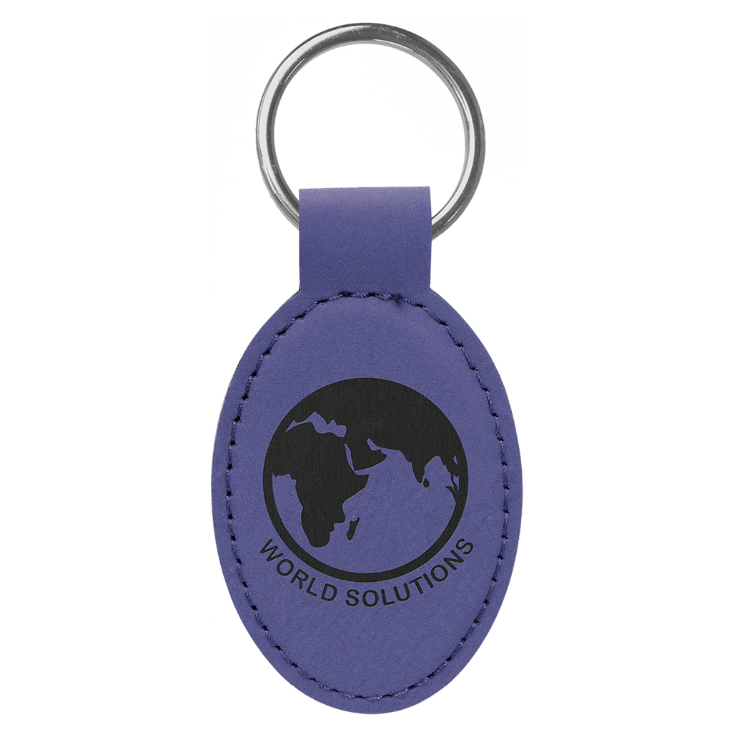 Leatherette Oval Keychain