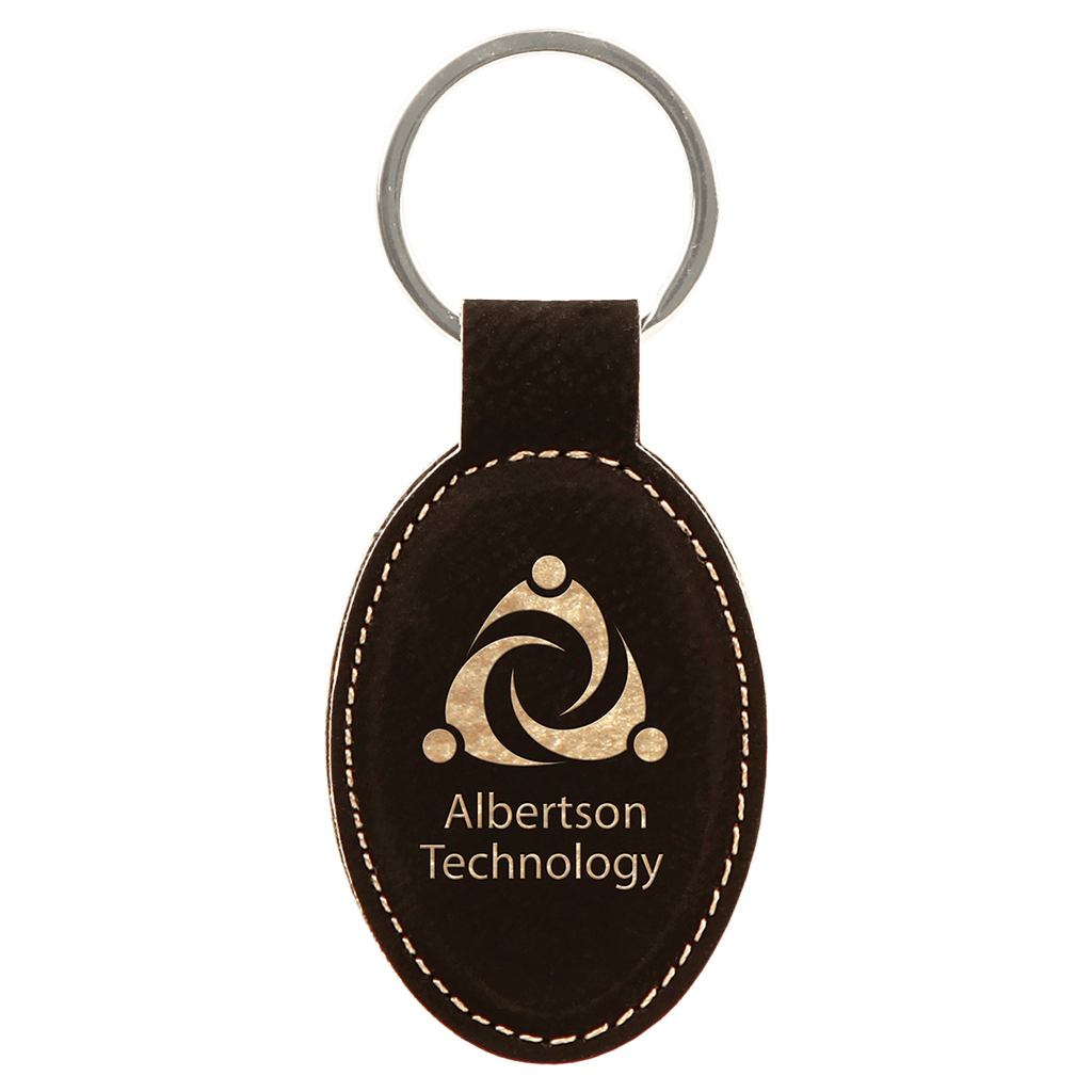 Leatherette Oval Keychain