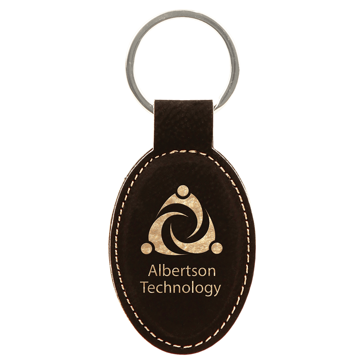 Leatherette Oval Keychain