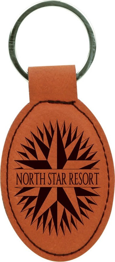 Leatherette Oval Keychain