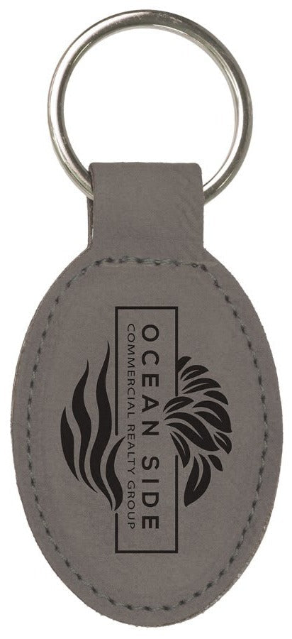 Leatherette Oval Keychain