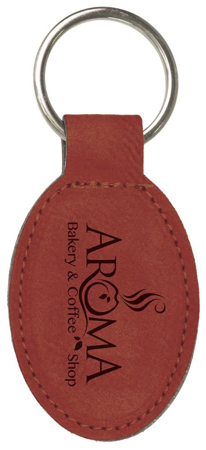 Leatherette Oval Keychain