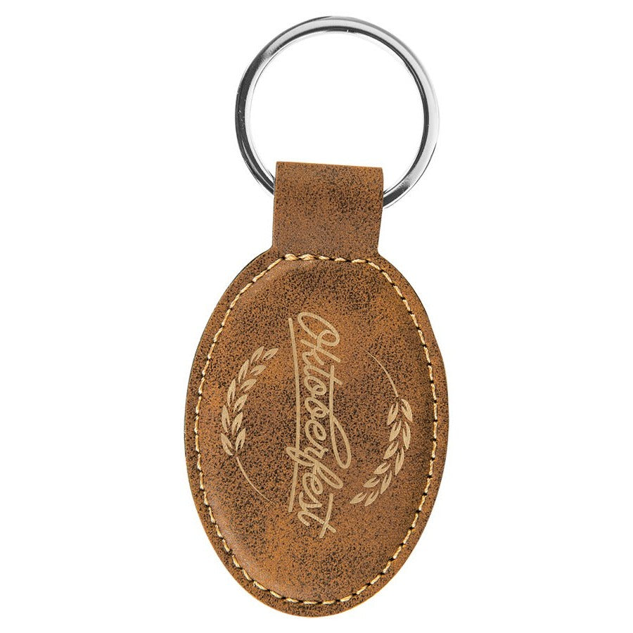 Leatherette Oval Keychain