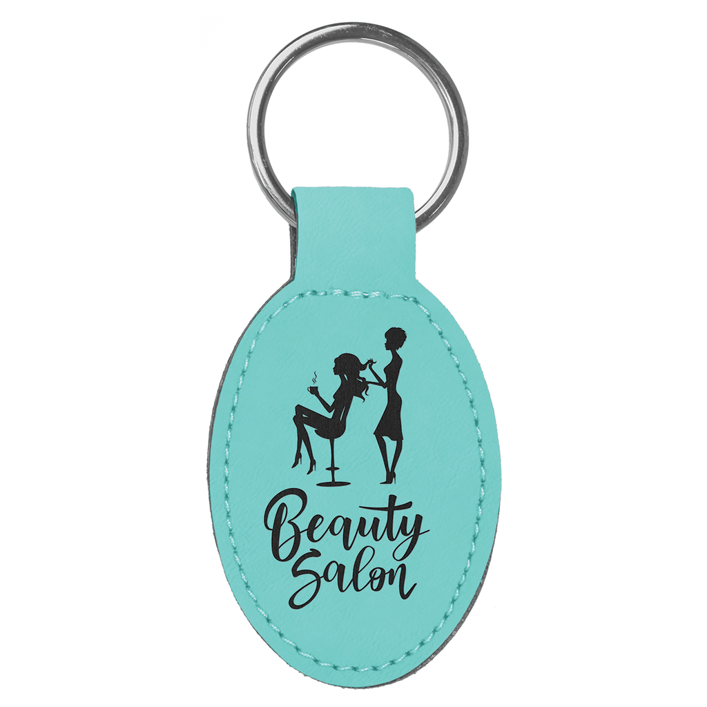 Leatherette Oval Keychain