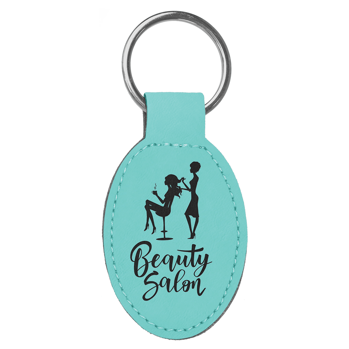 Leatherette Oval Keychain