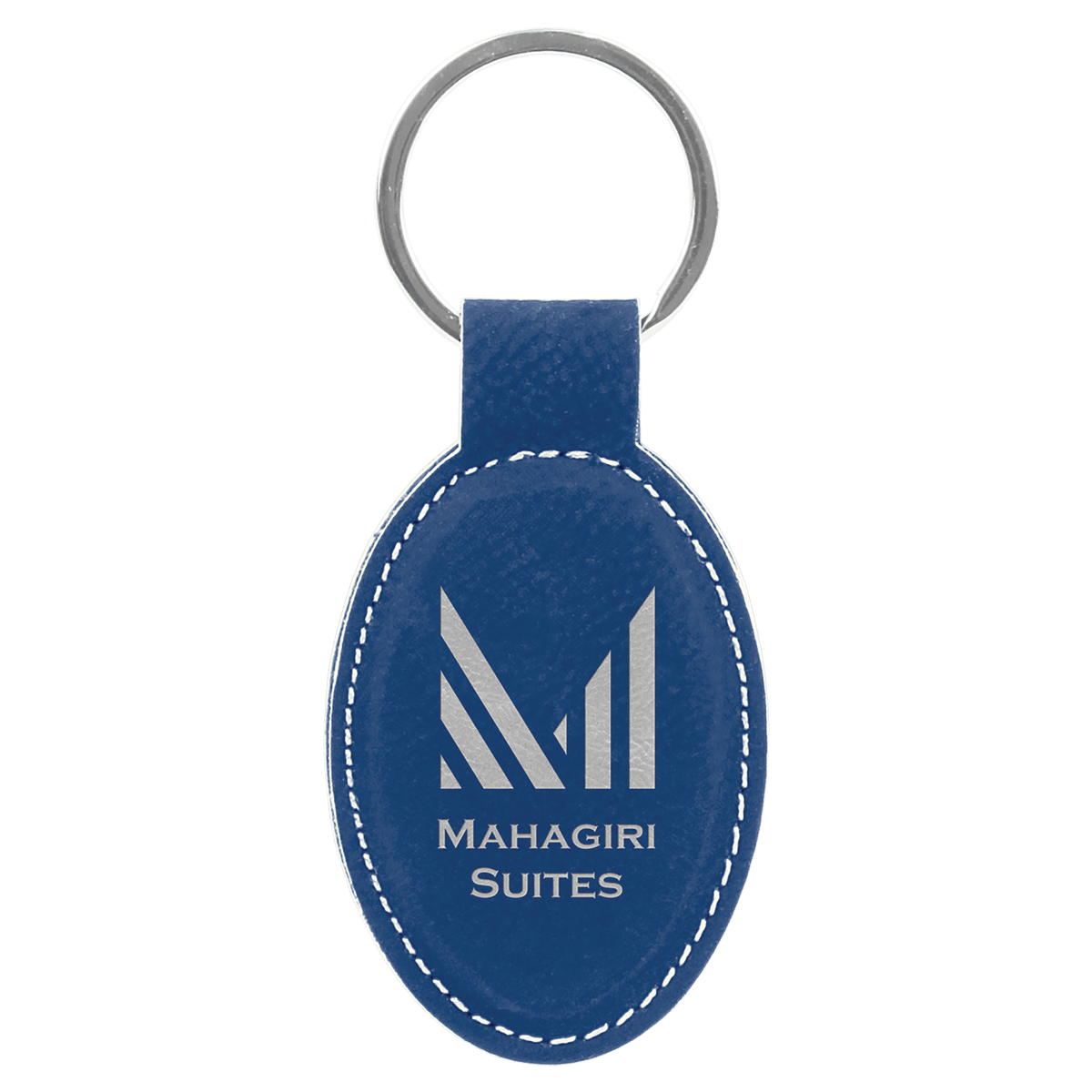 Leatherette Oval Keychain