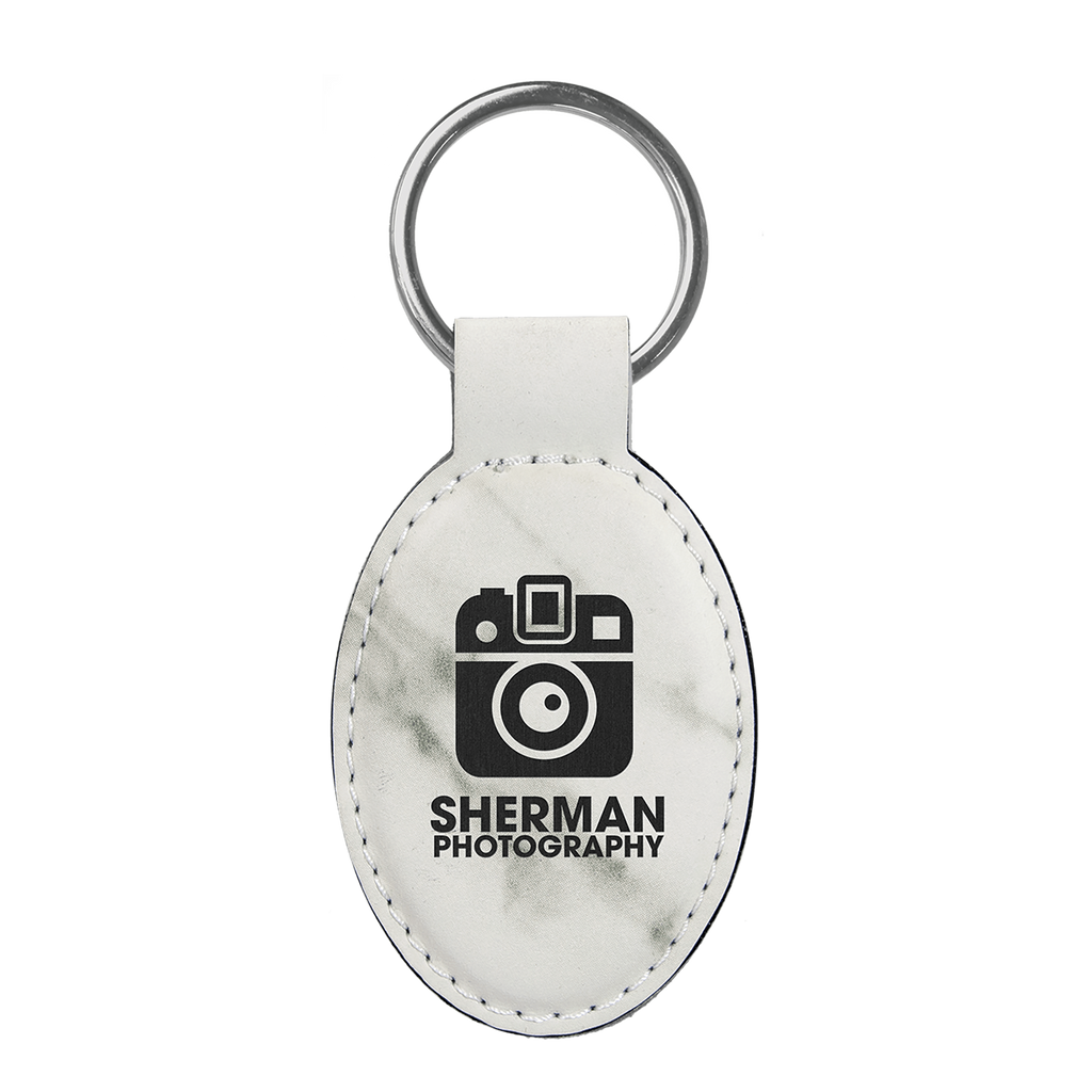 Leatherette Oval Keychain