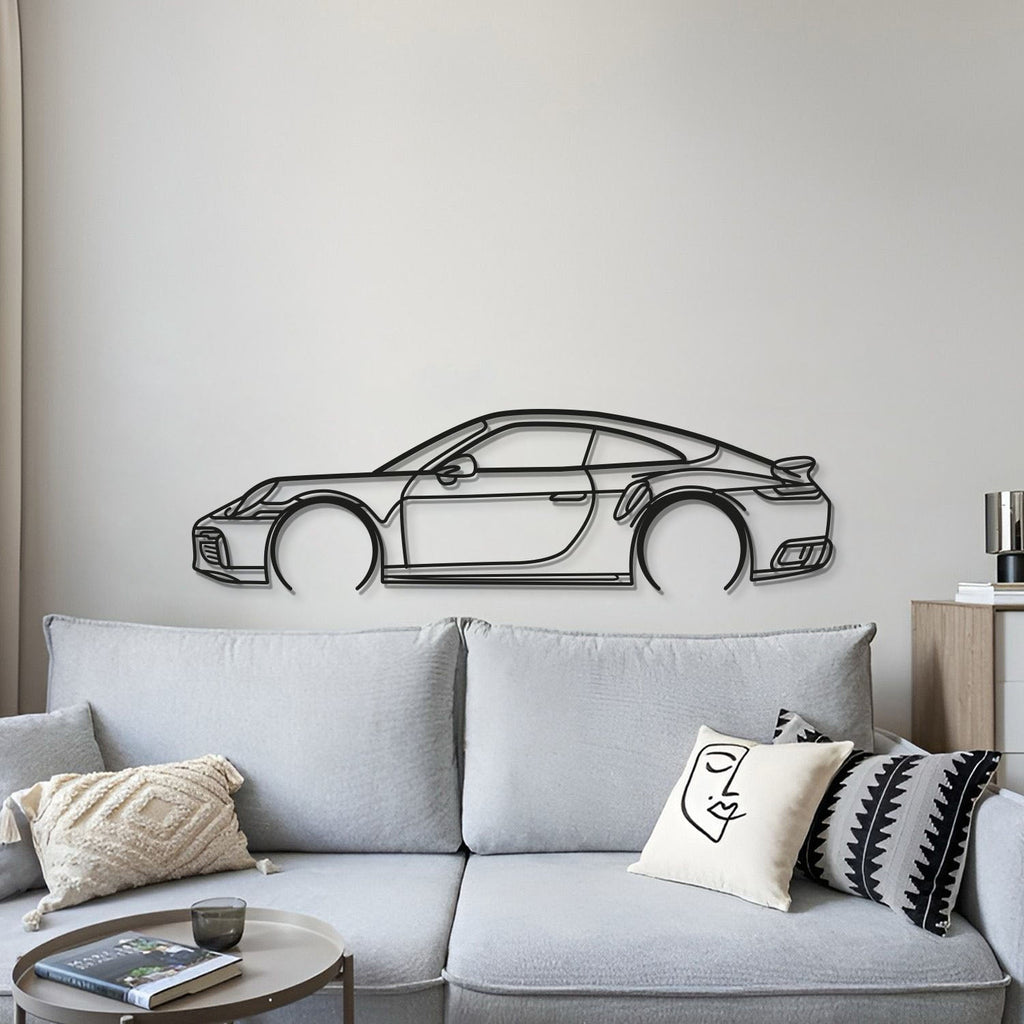 911 Turbo S Model 992 Detailed Metal Car Wall Art - MT0877