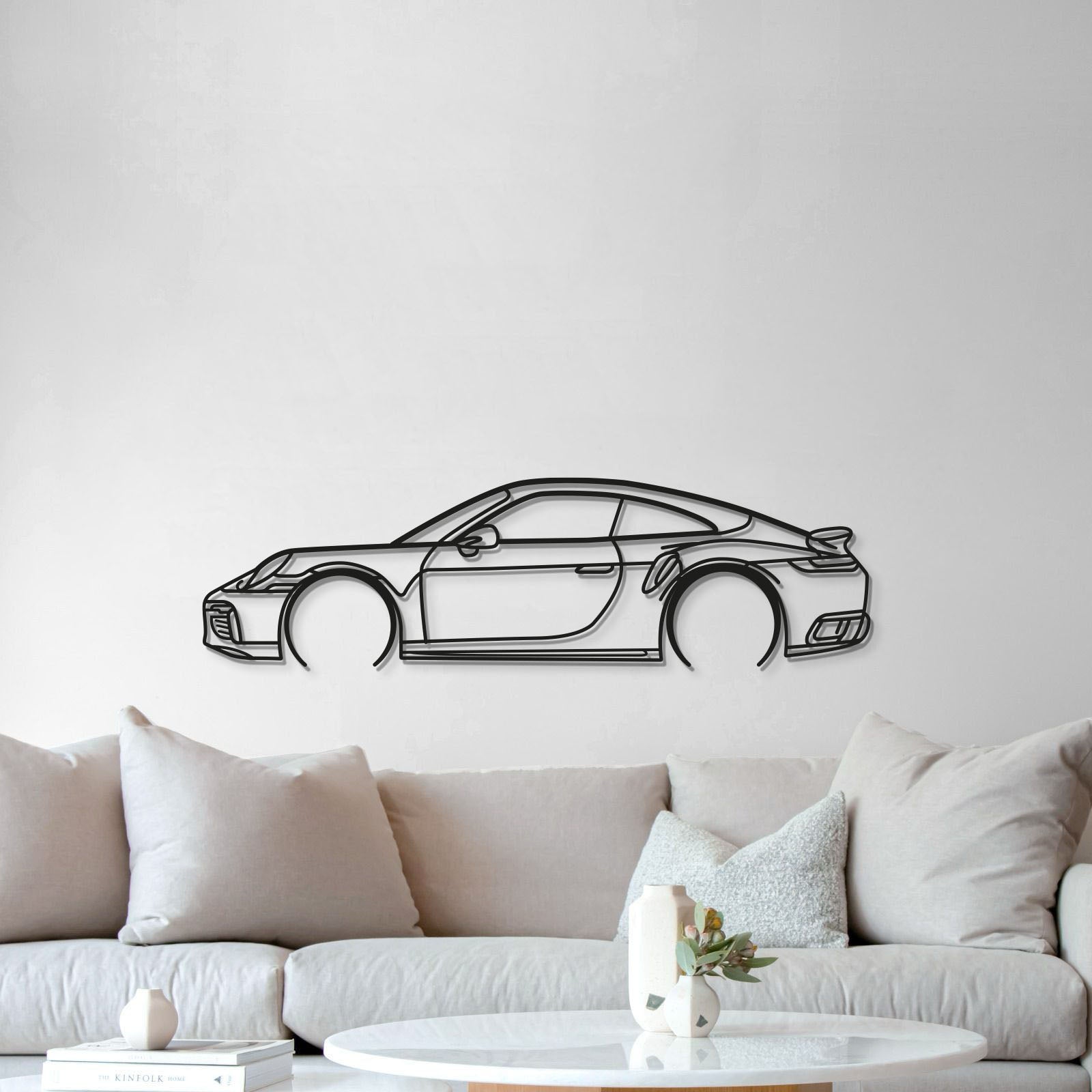 911 Turbo S Model 992 Detailed Metal Car Wall Art - MT0877