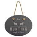 Oval Slate Decor with Hanging String