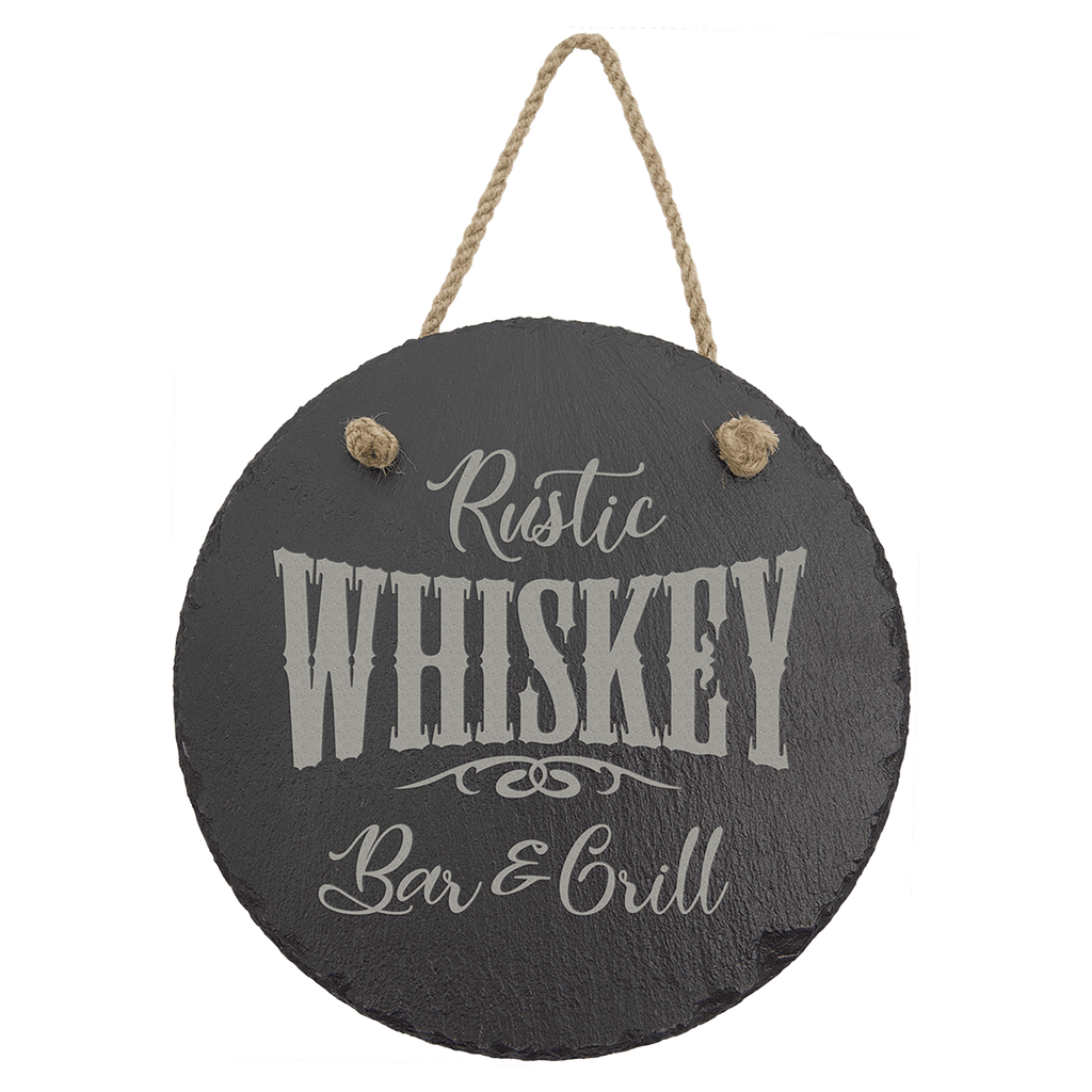 Round Slate Decor with Hanging String