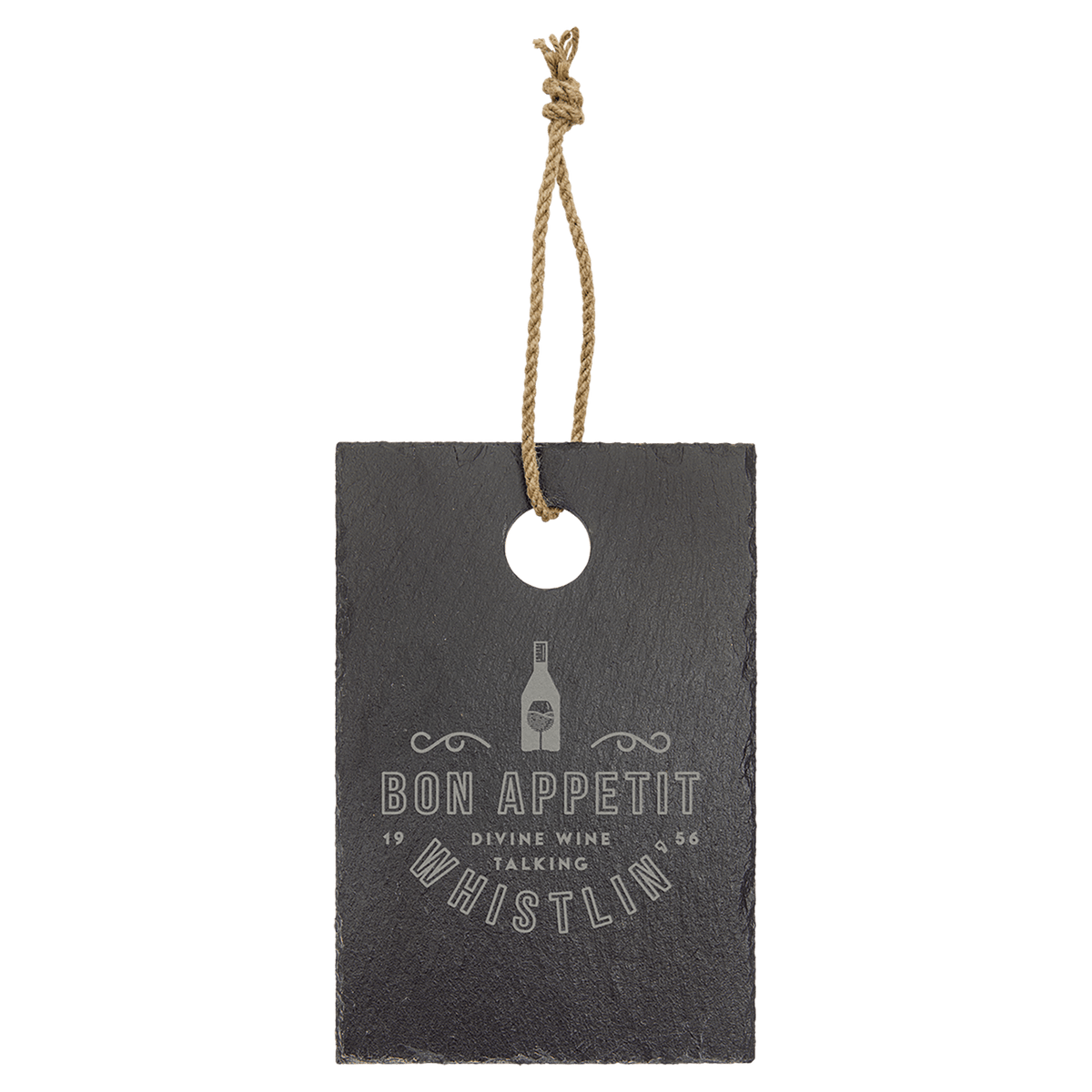 Slate Cutting Board with Rubber Pads and Hanging String