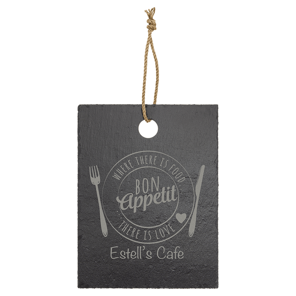 Slate Cutting Board with Rubber Pads and Hanging String