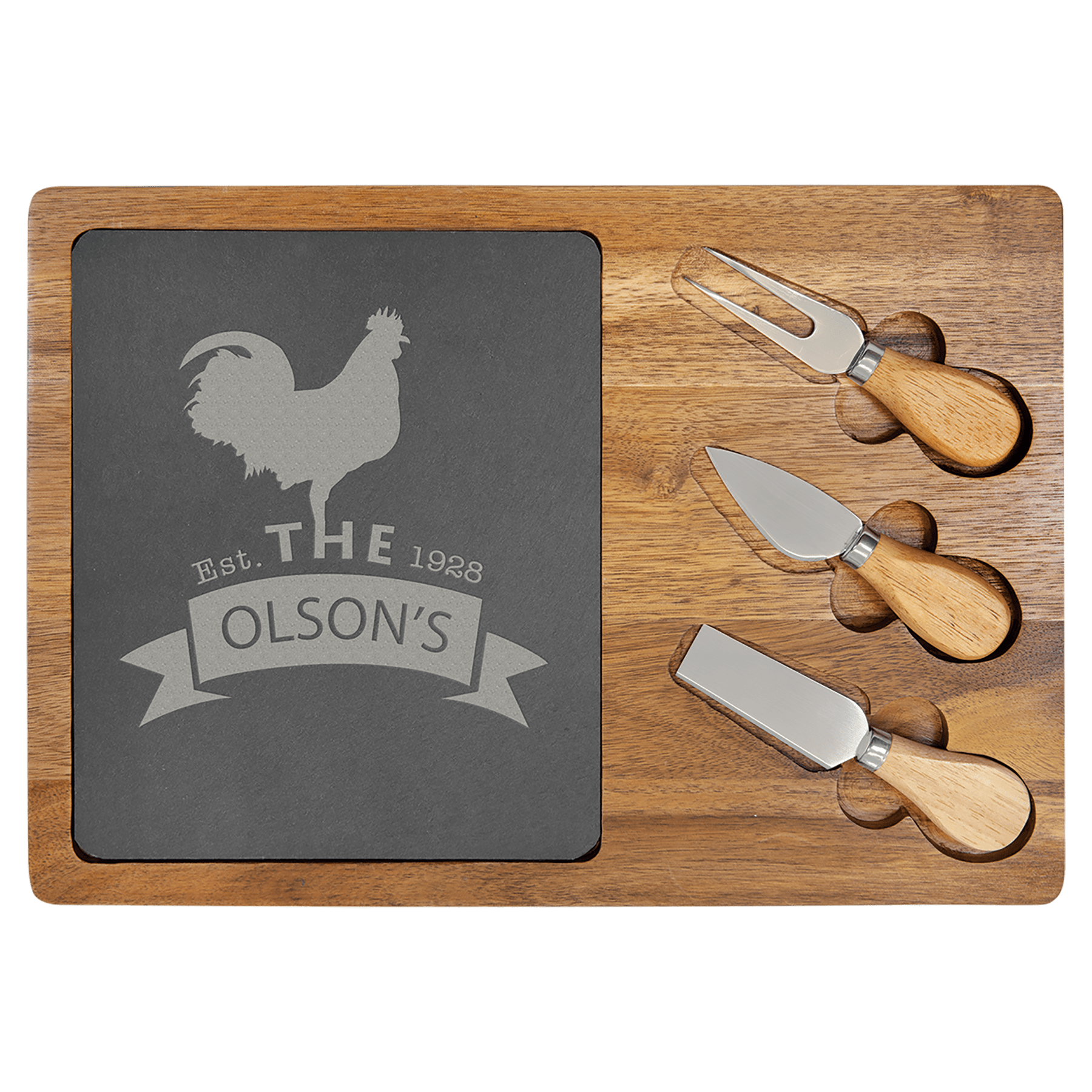 Acacia Wood with Slate Cutting Board