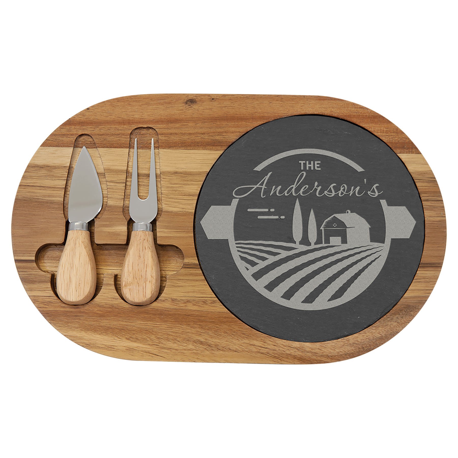 Acacia Wood with Slate Cutting Board