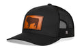 English Bulldog Trucker Hat Leather  |  Black Dog Snapback
