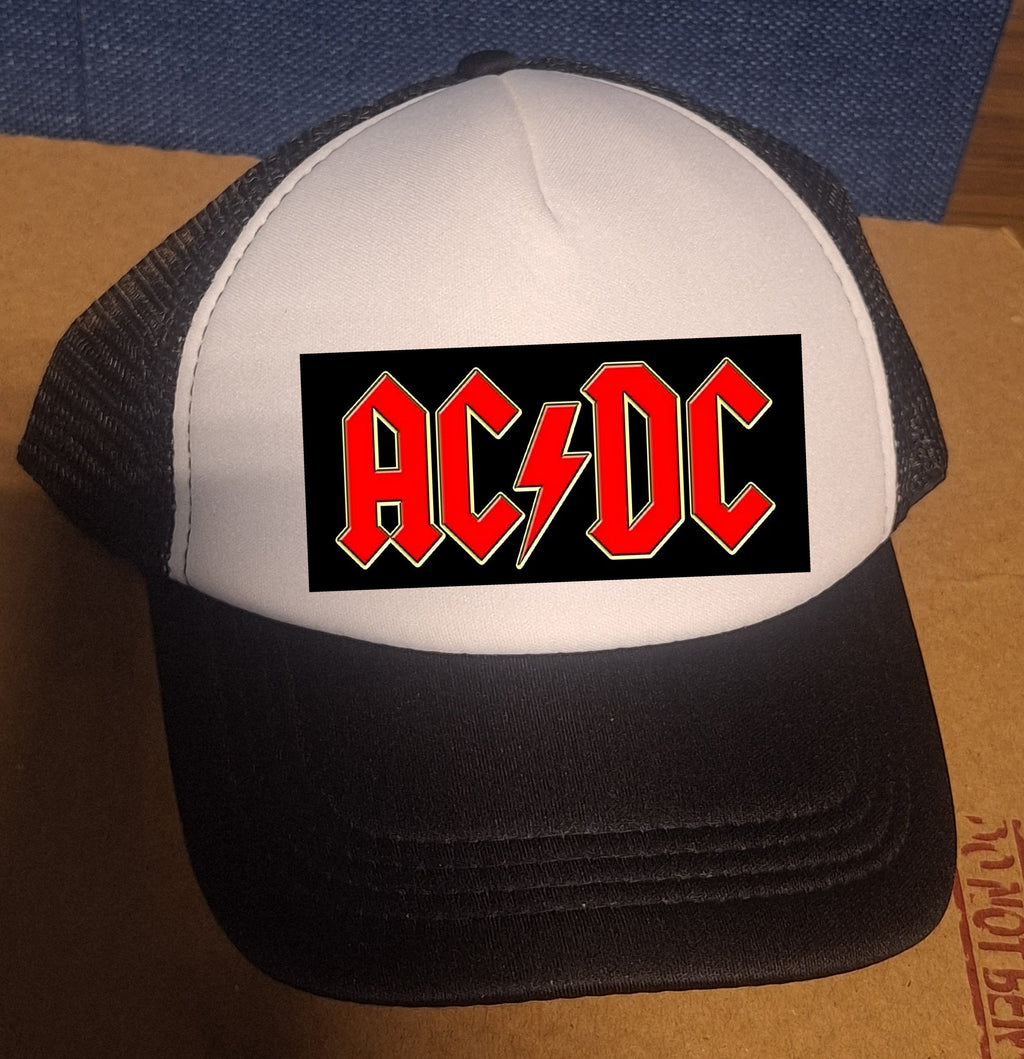 Adjustable Trucker Baseball Cap Featuring ACDC Classic Rock Band Logo