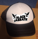 Adjustable Trucker Baseball Hat Featuring Black Sabbath Classic Rock Band Logo
