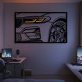 M5 F90 CS Apex Front View Metal Neon Frame Wall Art - MT1483