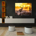Deer Canvas Wall Art, Big Buck Sunset Hunting Decor