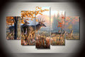 Deer In Forest Hunters 5-Piece Wall Art Canvas