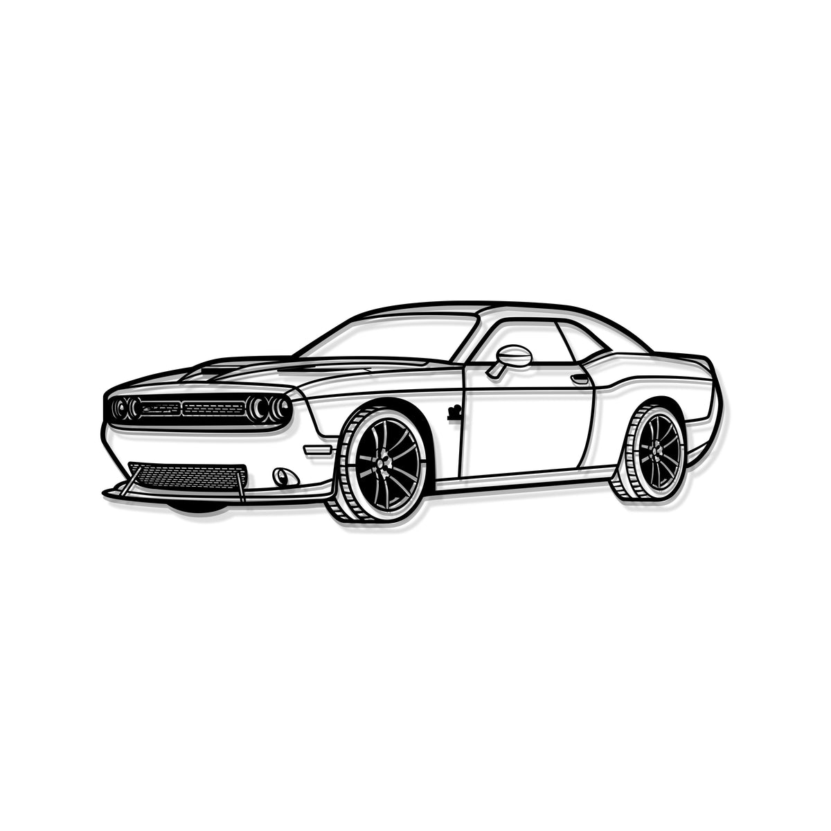 2019 Challenger SRT Perspective Metal Car Wall Art
