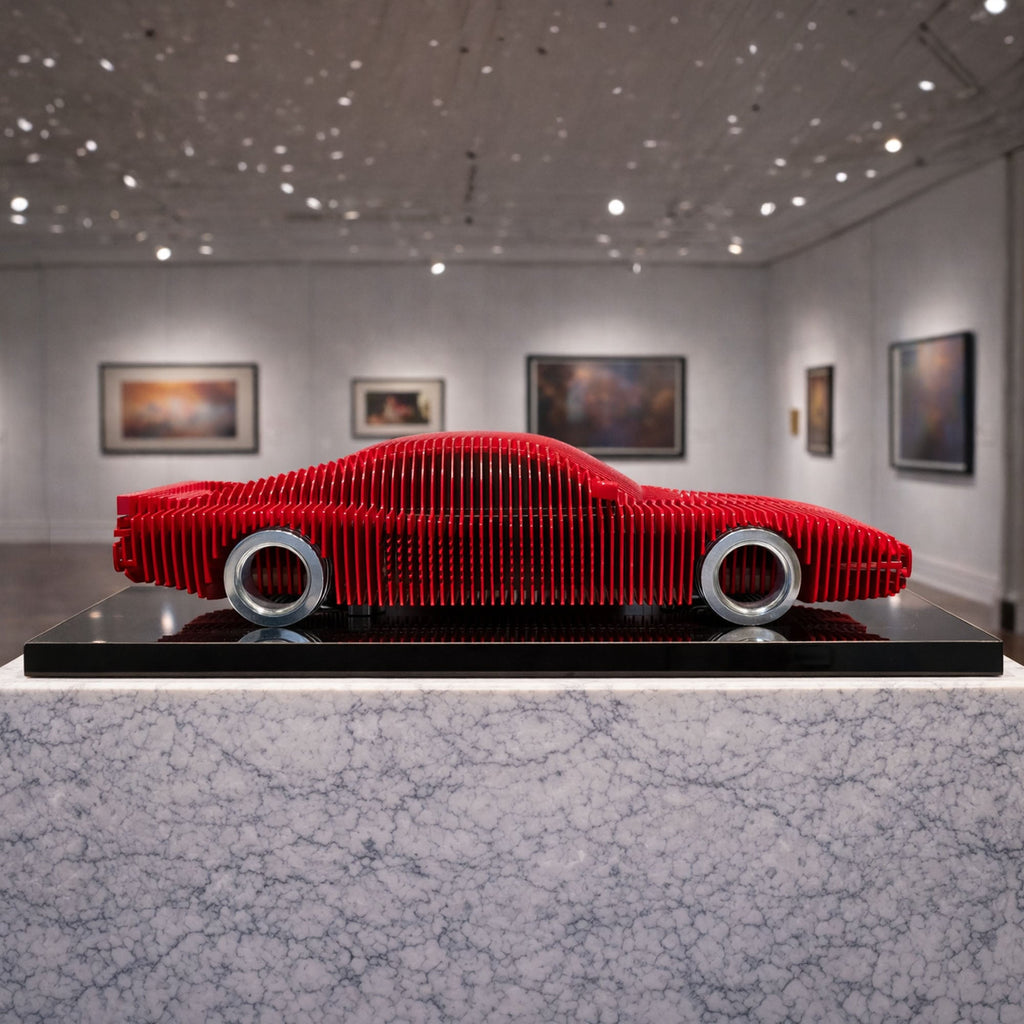 Terra Rossa Metal Car Sculpture