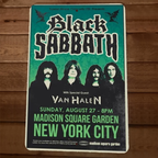 NYC Black Sabbath Van Halen 8x12 Metal Wall Sign