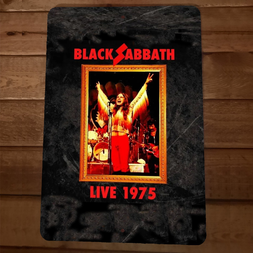 1975 Live Black Sabbath 8x12 Metal Wall Sign